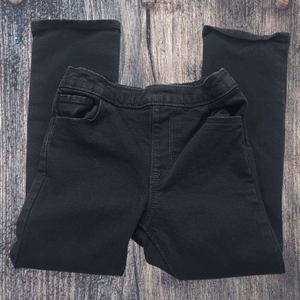Old Navy Toddler Girl 5T Jeans High-Waisted Flare-Leg Pull-On Black